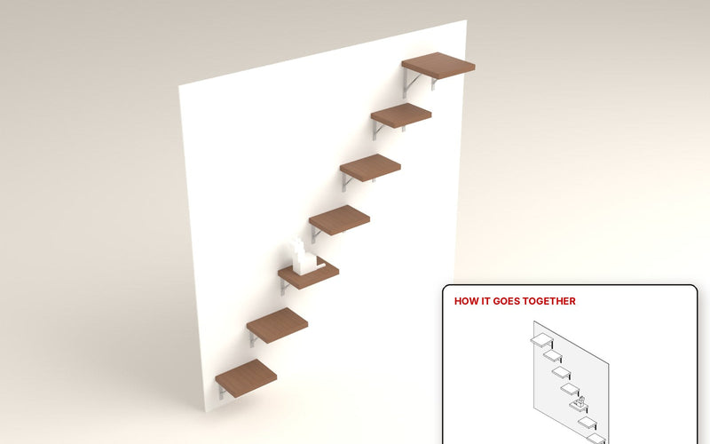 Cat Wall Steps [8/4 Wide · 4ft · 5-Pack]
