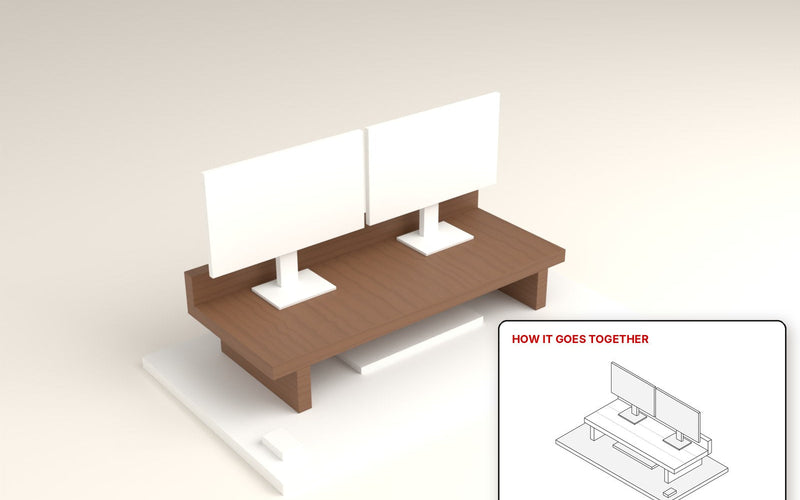 Dual Monitor Desk Shelf [8/4 Wide · 4ft · 5-Pack]