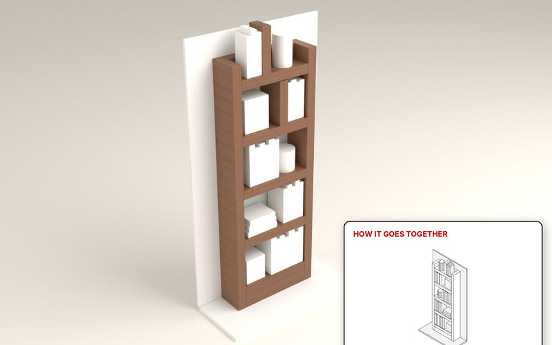 Tall Narrow Bookcase [8/4 Wide · 4ft · 5-Pack]