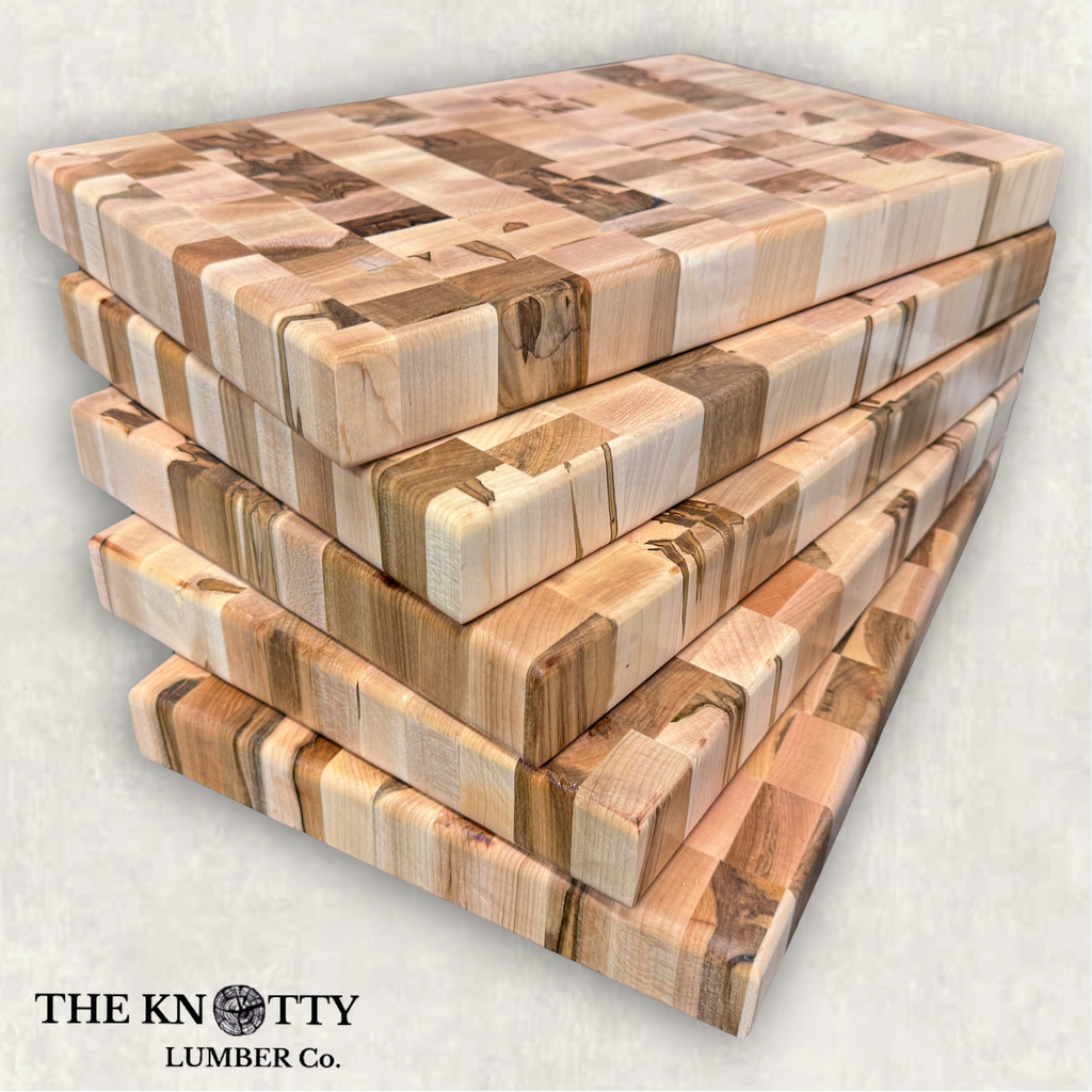 5 Pack - End Grain Ambrosia Maple Cutting Board Blanks 1½ Thick