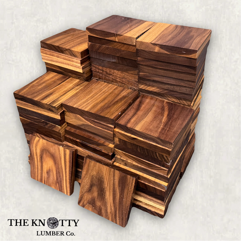 200 Pack of Black Walnut Coaster Blanks.