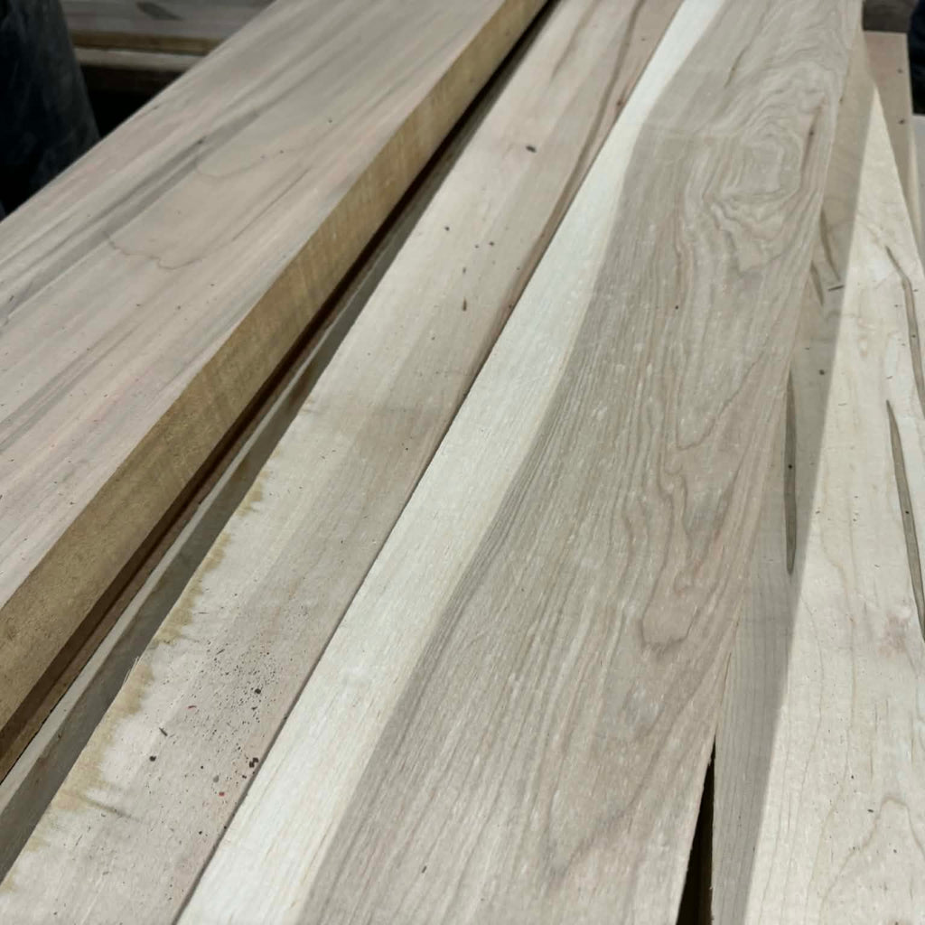 Wooden planks with a natural finish on a wooden surface