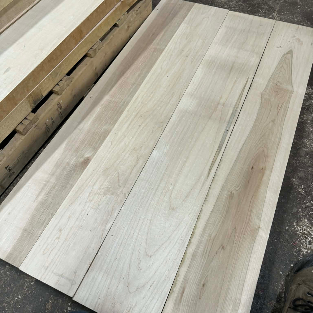 Wooden planks on a concrete floor