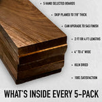 Black Walnut 4/4 - 5 Pack