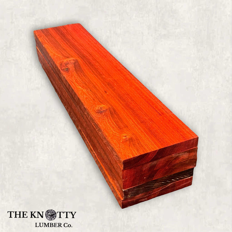 A lumber pack of Bloodwood with rich red color and a smooth finish