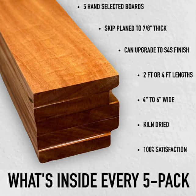 Sapele 4/4 - 5 Pack