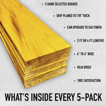 Yellowheart 4/4 - 5 Pack