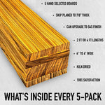 Zebrawood 4/4 - 5 Pack