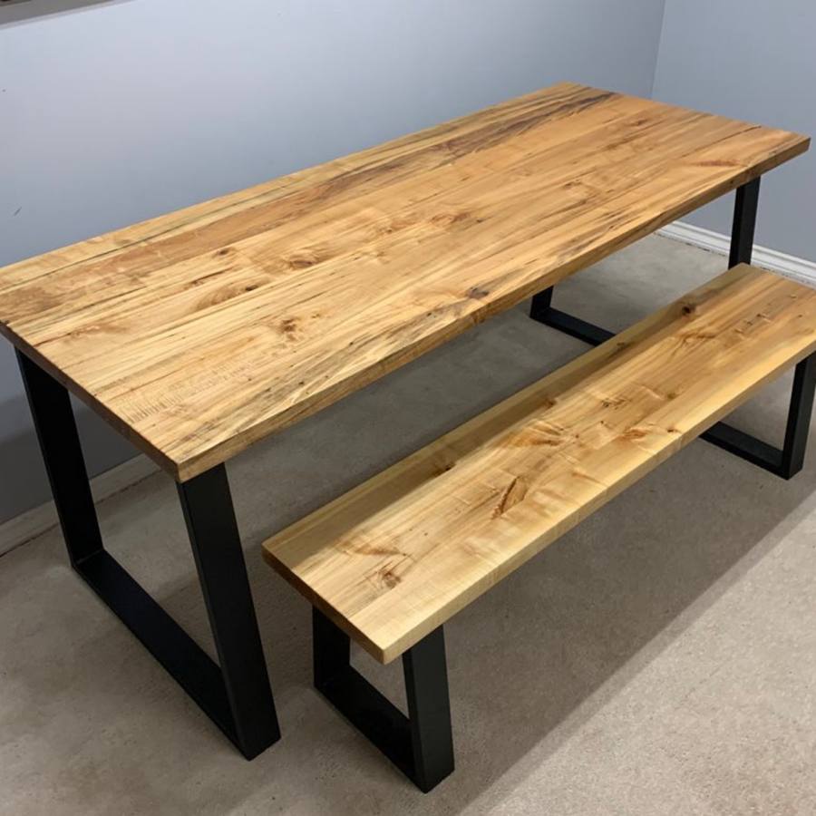 Ambrosia maple table & bench