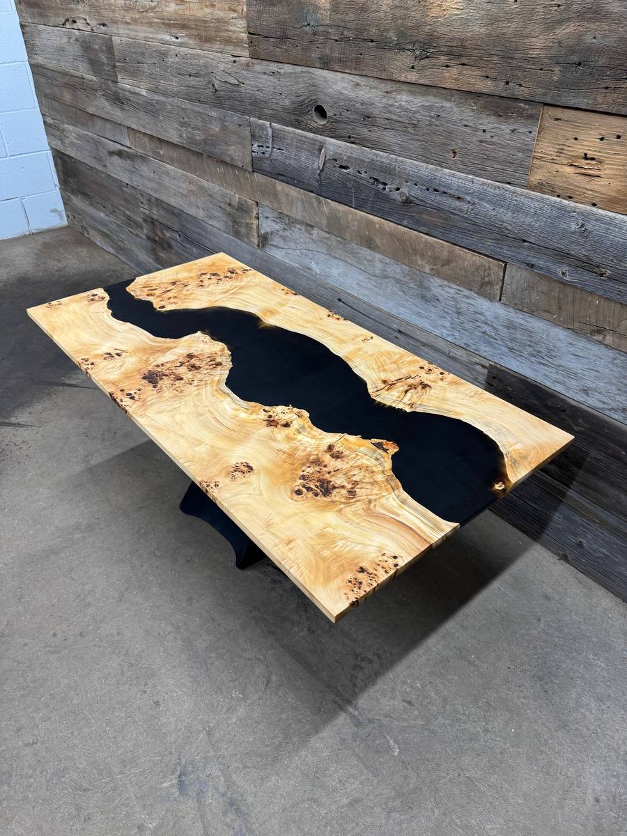 Maple burl river table