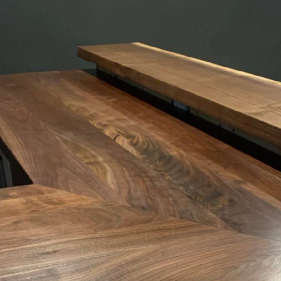 Walnut bar & back shelf