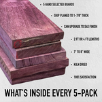 Purpleheart 8/4 - 5 Pack