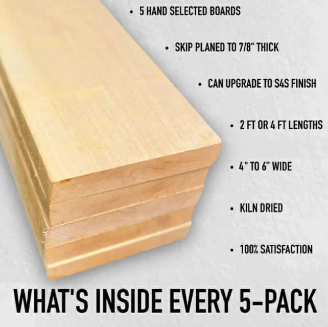 Soft Maple 4/4 - 5 Pack